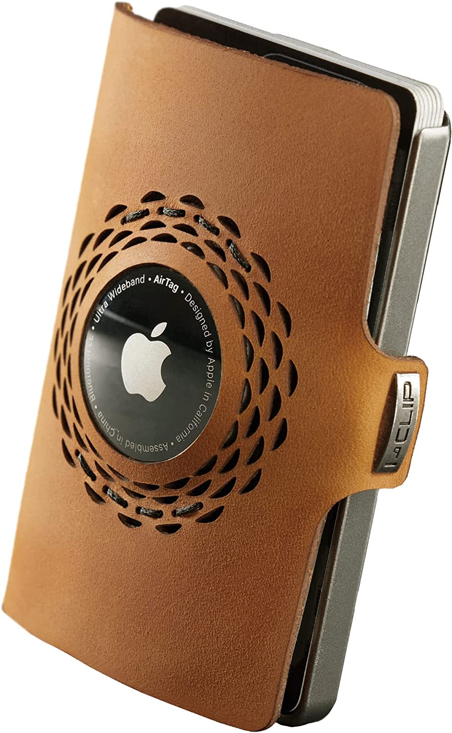 I-CLIP Stainless Steel for Apple Airtag with Interchangeable Moneyclip - Wallet - Slim Wallet - Wallet Compatible with Airtag - Steel Polished Deep Blue  Flux Design GmbH Original Silver Desert  