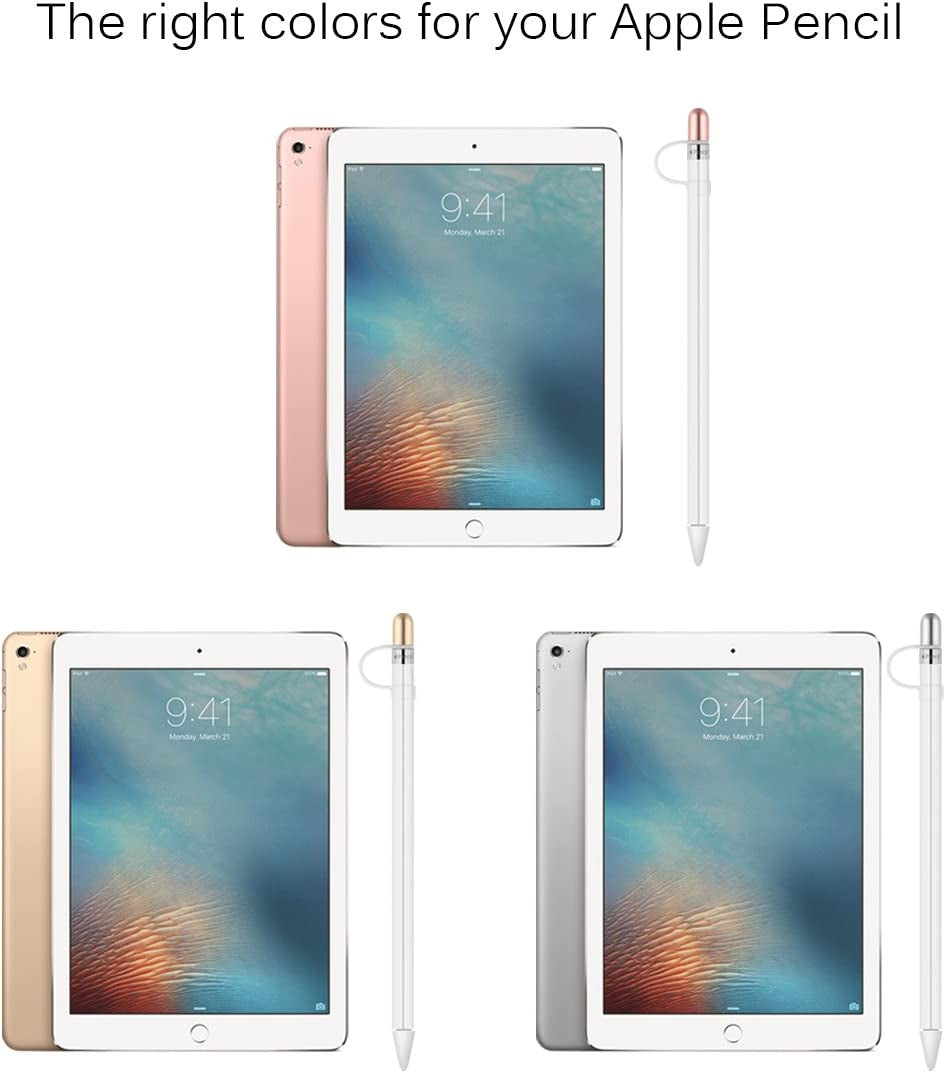 Apple Pencil Replacement Cap- Tranesca Aluminum Replacement Cap for Apple Pencil (3 in a Pack) Gold,Rose Gold,Silver- Not Magnetically Clasped  Tranesca   