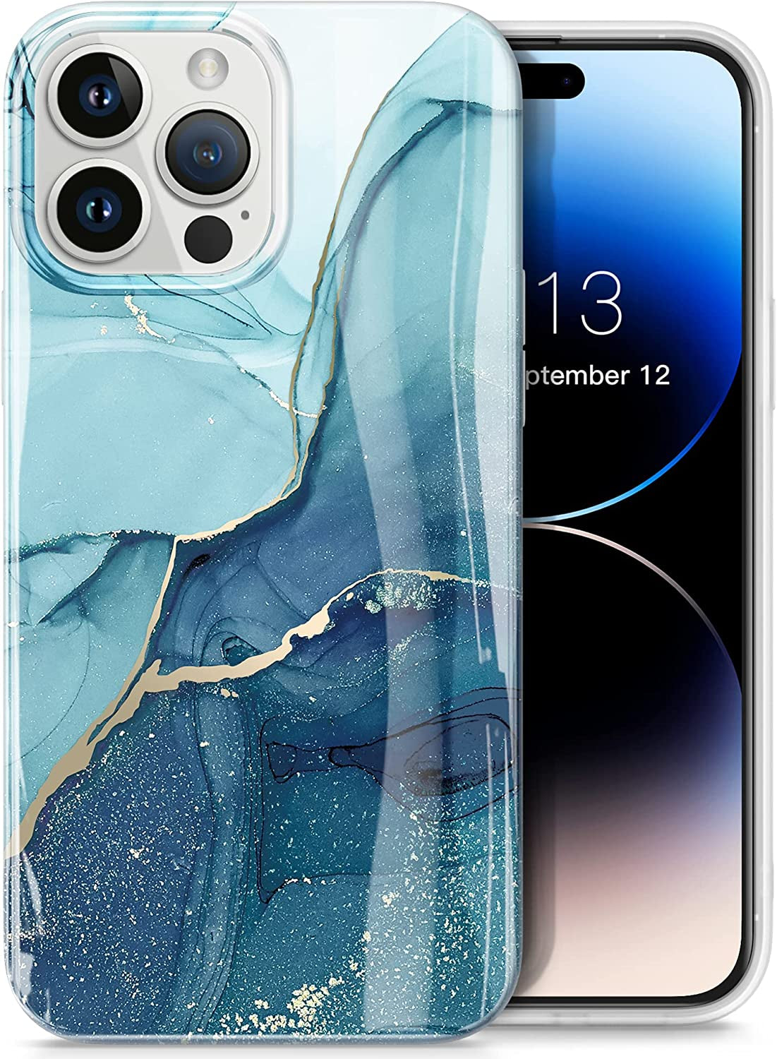 GVIEWIN Case Compatible with Iphone 14 Pro 6.1 Inch, [10FT Military-Grade Drop Tested] Clear Butterfly Stylish Case Shockproof Protective Hard Pc+Soft TPU Phone Cover Women (Alluring Butterfly/Purple)  GVIEWIN Navy Blue  