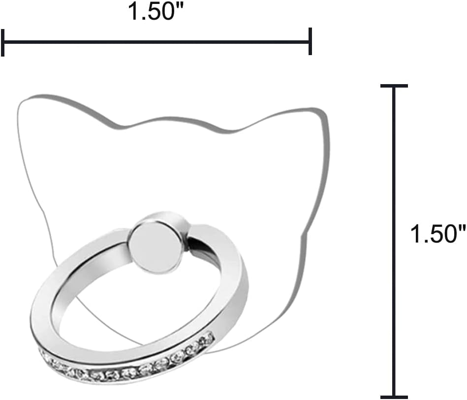 Bling Phone Finger Ring, 4 Pack Transparent Diamond Phone Kickstand Ring, Cell Phone Ring Holder Stand Clear (A3)  threestore   