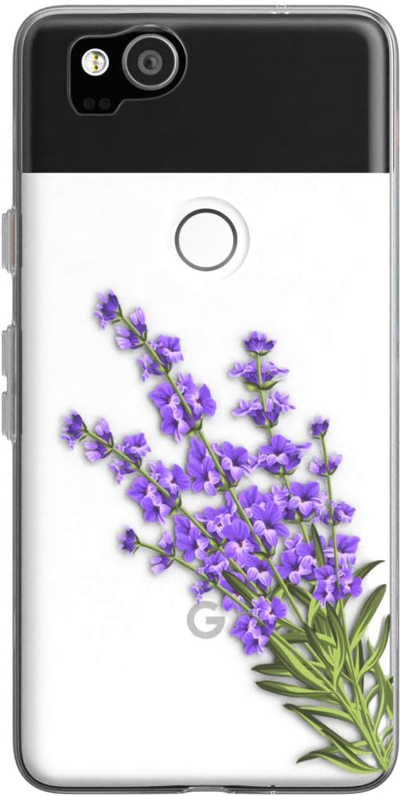 Toik Slim TPU Phone Case for Google Pixel XL 2 XL 3 XL 3A XL 4 XL 2019 Protective Gift Luxury Lightweight Girly Flowers Women Rose Design Flexible Floral Print Silicone Clear Anemone Cover Red  Toik Lavender Flowers  