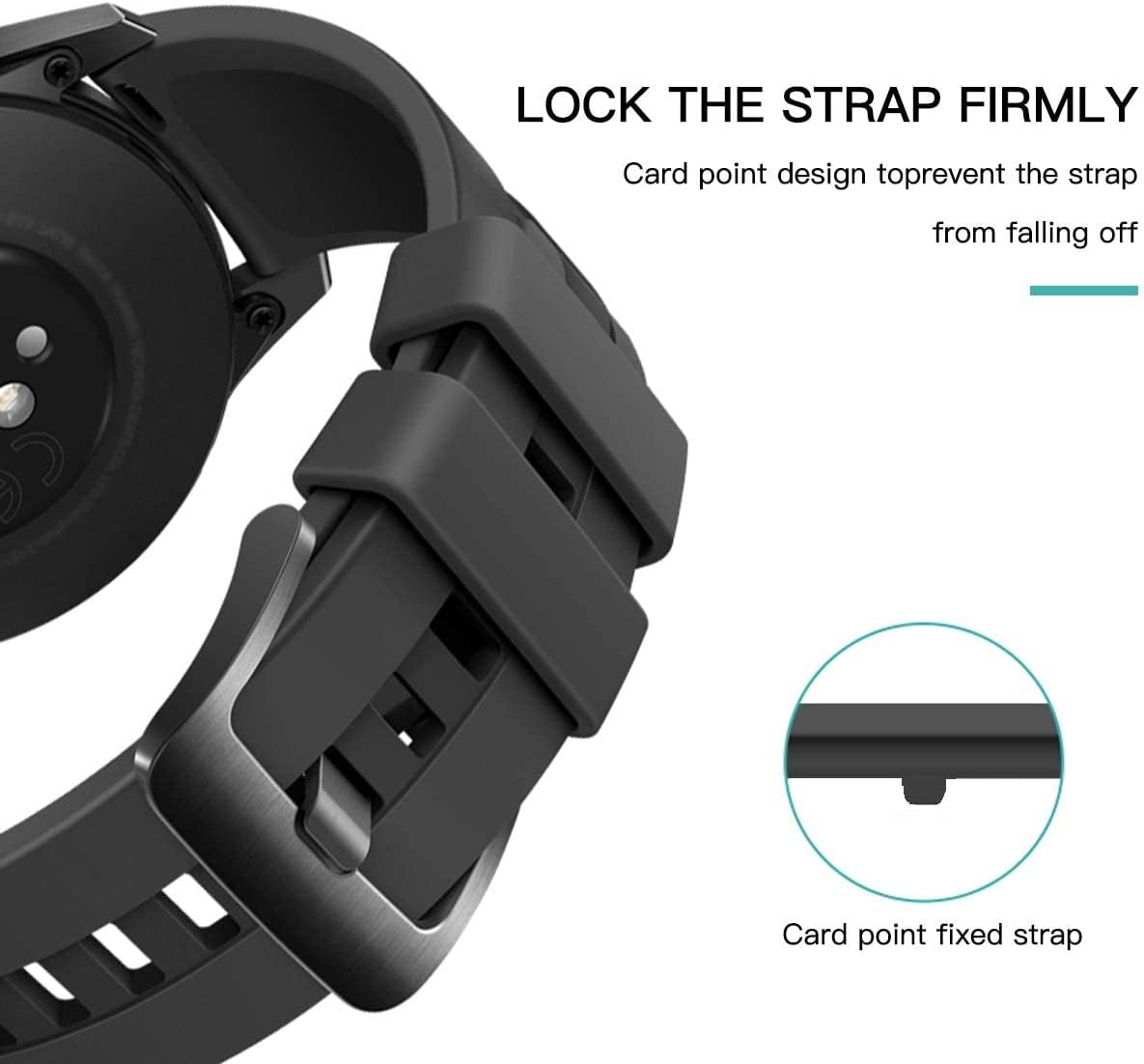 Fastener Rings Compatible for Fitbit Versa Versa 2 Versa 3 Versa 4 Versa SE Versa Lite Sense Bands 6-PACK Security Loop Holder Keeper Retainer Fixed Non-Slip Silicon Loops for Versa Smartwatch,Black  E ECSEM   