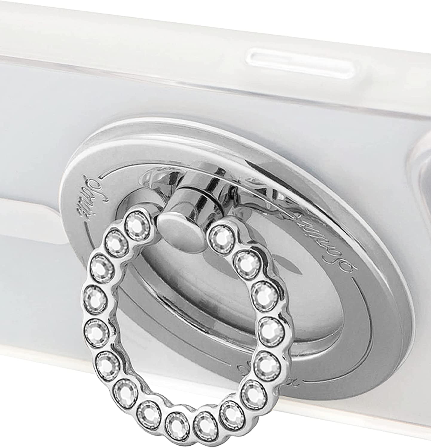 Sonix Magnetic Phone Ring Holder with Finger Ring and Phone Stand for Iphone 14/13 / 12 Series Magsafe Cases (Gold/Clear)  Lenntek Silver/Clear  