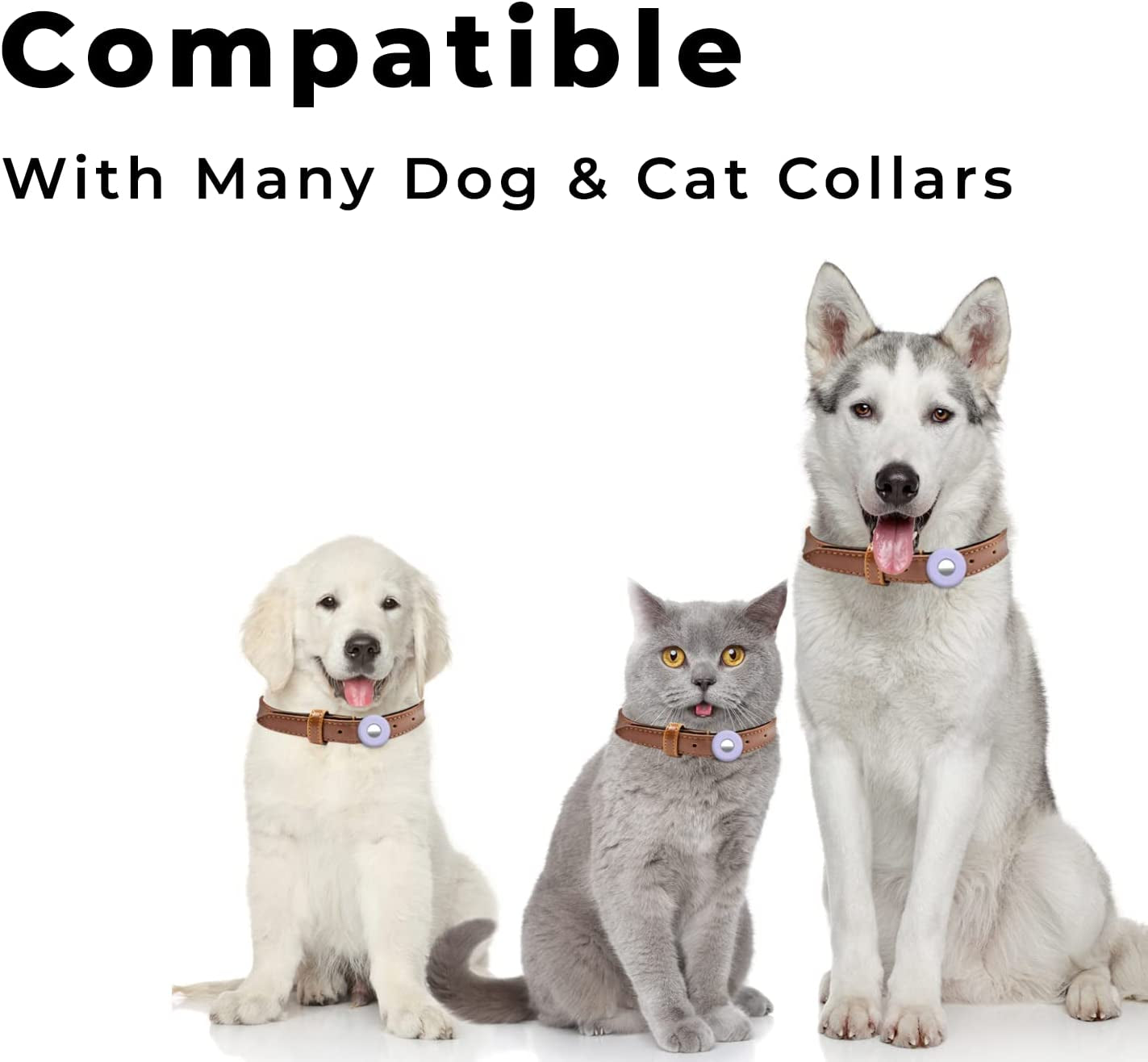 Airtag Dog Collar Holder (2-Pack) Easy to Clean Silicone, Anti-Lost GPS Air Tag Case, Compatible with Dog Cat Collars as Well as Backpacks and Purses, Shock Proof, Silicone Protective Cas (Black/Blue)  ADC Products   