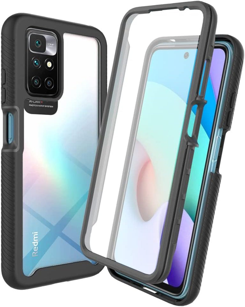 Elubugod Case for Xiaomi Redmi 10 4G Case Cover,Anti-Fall and Shock-Absorbing Protective with Screen Protector Case for Xiaomi Redmi 10 4G / Redmi 10 2022 Case Blue  Elubugod Black  