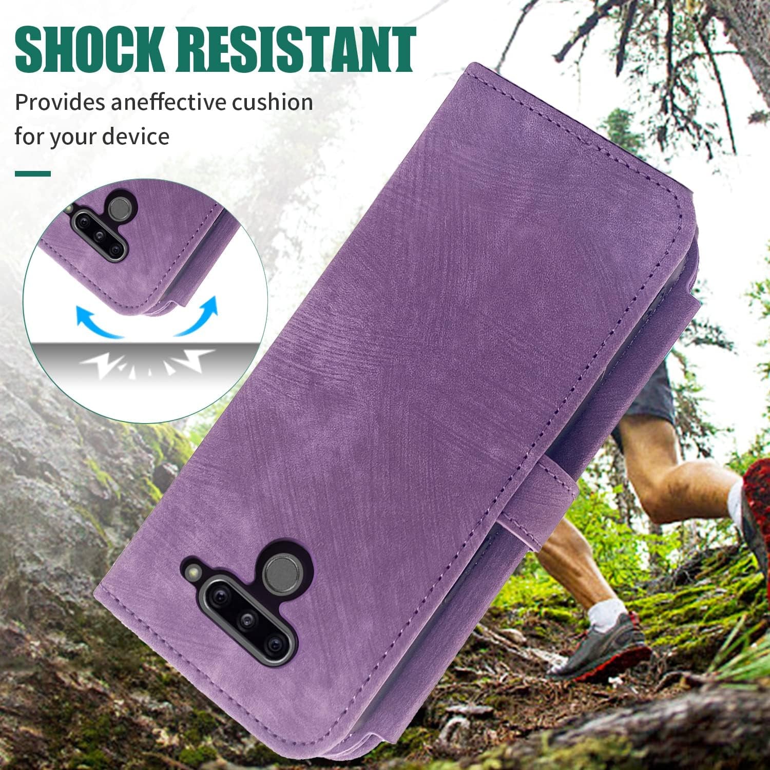 Compatible with LG V40 Thinq Wallet Case Flip Credit Card Holder Cell Phone Cover for Folio Purse Lanyard Wrist Strap Rugged Slot Mobile LGV40 Storm V 40 Thin Q V40Thinq LG40 40V 40Thinq Women Purple  Furiet   