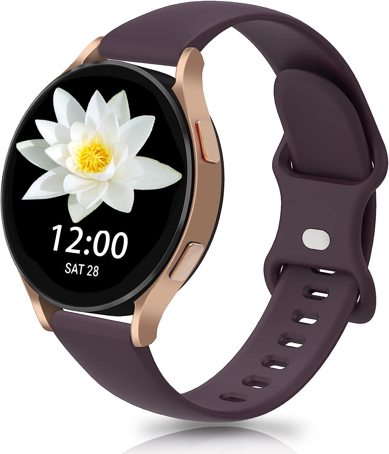 20Mm Watch Bands Compatible with Samsung Galaxy Watch 4/Classic Band 40Mm 42Mm 44Mm 46Mm, Watch Active 2 40Mm 44Mm/Watch 3 41Mm, Soft Silicone Breathable Bands Elastic Replacement Galaxy Strap  KingofKings Dark Cherry 20MM 