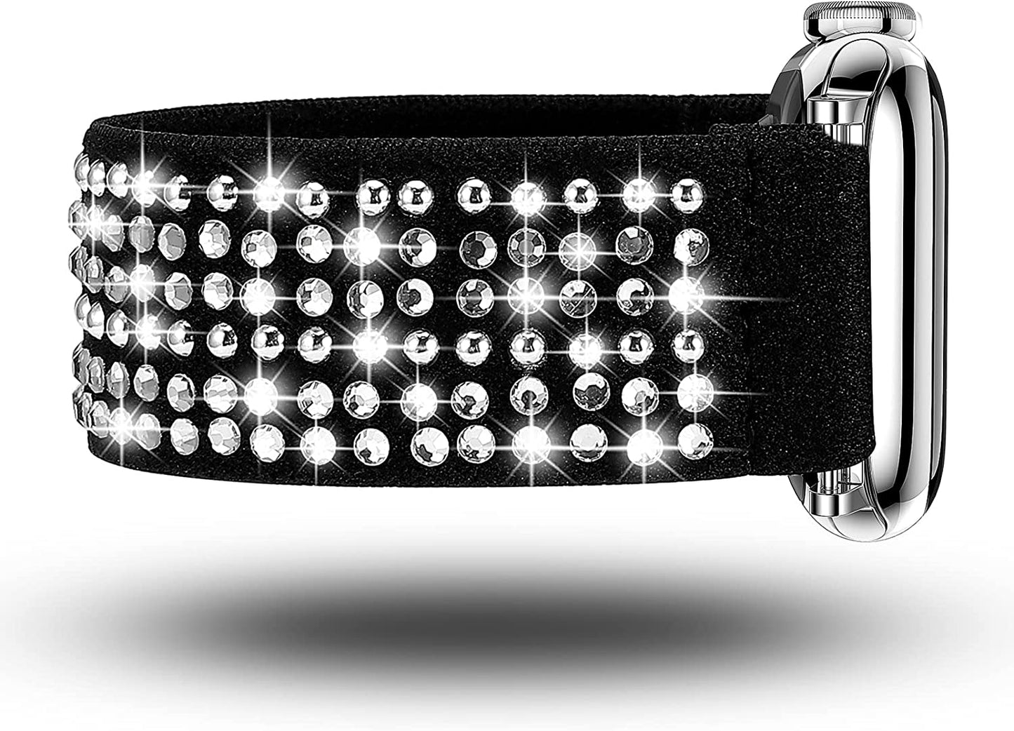 TOYOUTHS Elastic Band Compatible with Apple Watch Band Scrunchies Stretchy Solo Loop 41Mm/40Mm/38Mm Soft Nylon Strap Replacement Wristband for Iwatch Series 8/7/SE/6/5/4/3/2/1, Black/Gold/Blue, S  TOYOUTHS   