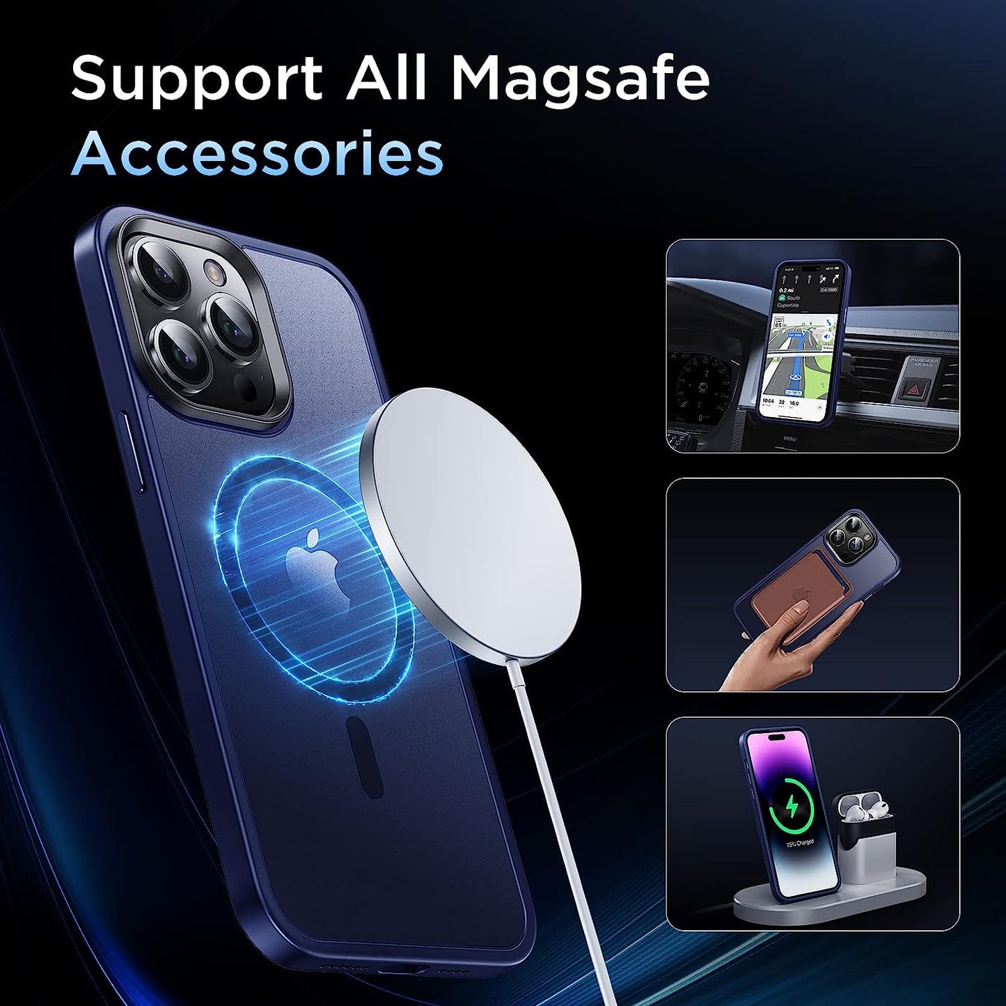 Degeca Strong Magnetic for Iphone 14 Pro Max Case [Compatible with Magsafe] [Military Grade Drop Tested] Slim Non Yellowing Shockproof Phone Cover for Iphone 14 Pro Max 6.7 Inch, Blue  degeca   