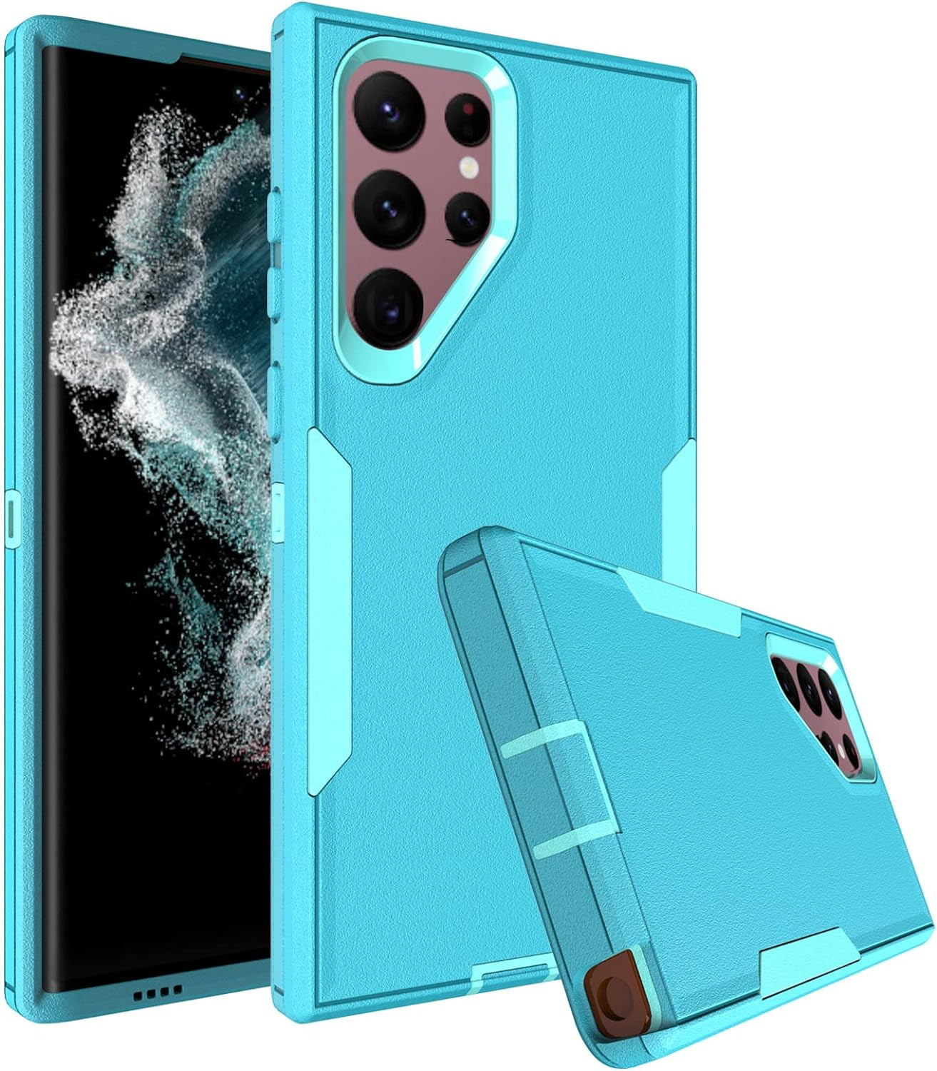 Dahkoiz for Samsung Galaxy S22 plus Case, Dust-Proof Port Cover, Full Body Durable Silicone Rubber Phone Case for Samsung Galaxy S22 plus 5G, Black  UNISMART INC Galaxy S22 Ultra Case Teal Galaxy S22 Ultra 