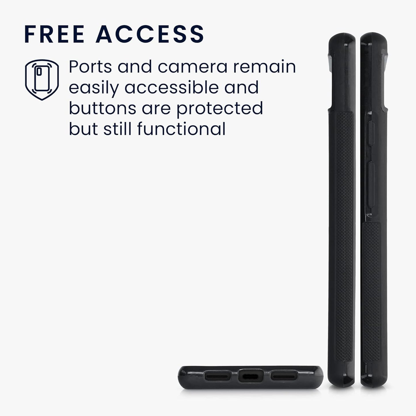 Kwmobile Case Compatible with Google Pixel 6 - Hard Phone Cover with TPU Bumper and Wood/Carbon Back - Dark Brown/Black  kwmobile   