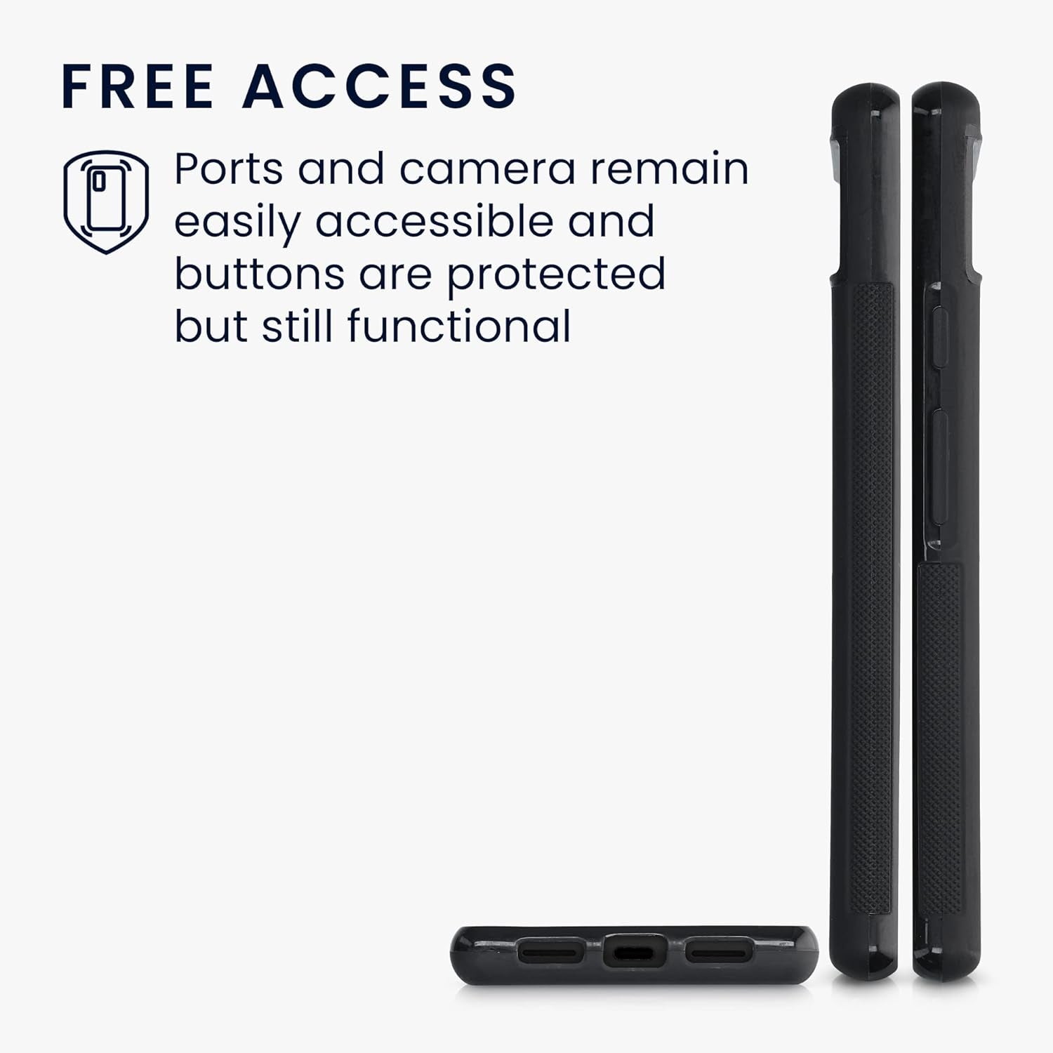 Kwmobile Case Compatible with Google Pixel 6 - Hard Phone Cover with TPU Bumper and Wood/Carbon Back - Dark Brown/Black  kwmobile   