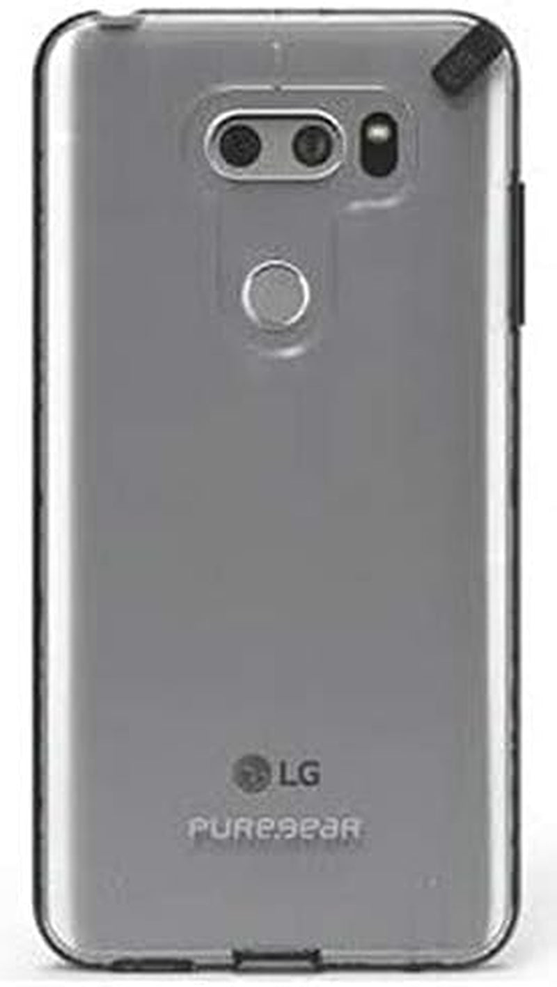 Bundle - 2 Items: Puregear [Black/Clear] Slimshell Hard Transparent Case Cover and Impactshield Full-Size Display Guard Screen Protector for LG V30/V30 Plus/V30+/V30S/V35 Thinq  Generic   