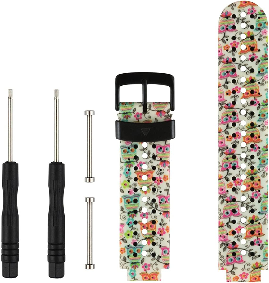 Replacement Smart Wrist Watch Accessory Band Strap for Garmin Forerunner 220/230/235/620/630/735Xt/235Lite, One Size  OLIVE INC. Owl Design  