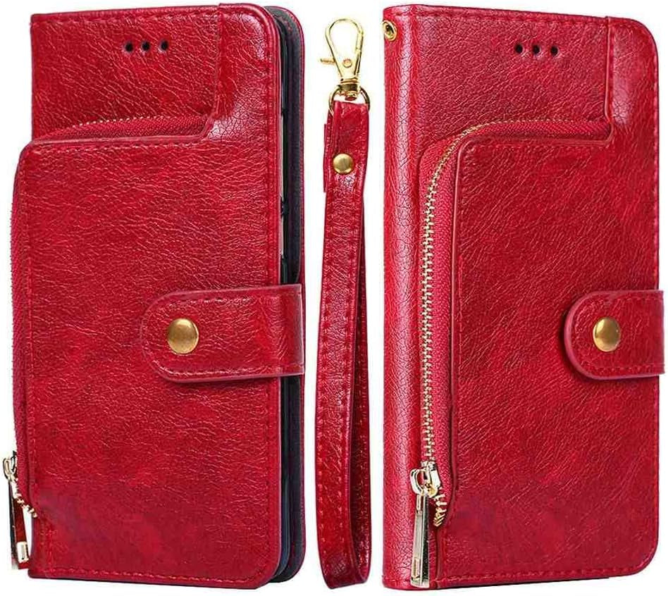 Mojiery Phone Cover Zipper Wallet Folio Case for LG V40 THINQ, Premium PU Leather Slim Fit Cover for V40 THINQ, 1 Photo Frame Slot, 3 Card Slots, Dirt-Proof, Golden  MojieRy Red Lg K12 Prime 