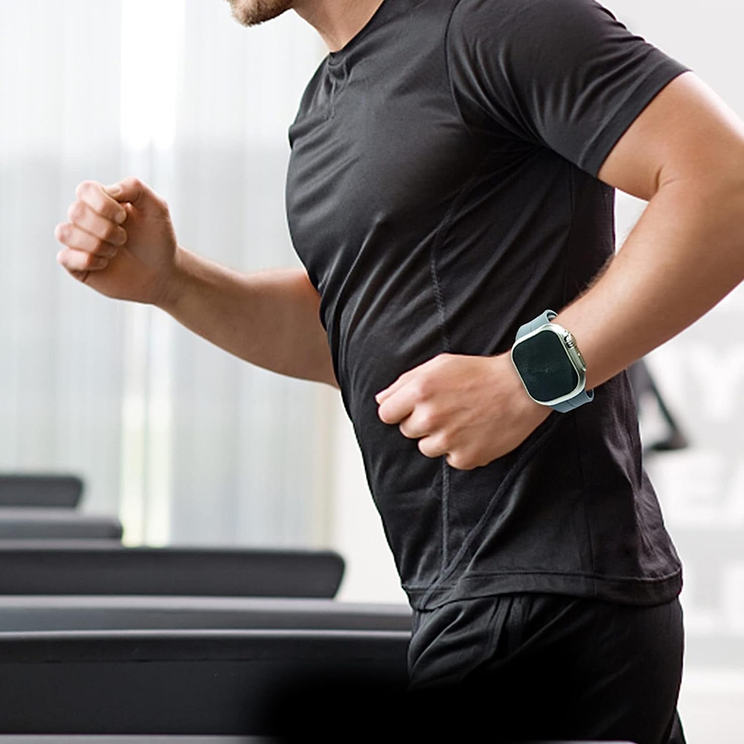 PZAZT Sport Watch Band Compatible with Apple Watch Band 38Mm 40Mm 41Mm 42Mm 44Mm 45Mm 49Mm,Soft Silicone Strap for Iwatch Ultra Series 8 7 6 5 4 3 2 1 SE, Magnetic Folding Buckle for Women Men  PZAZT   