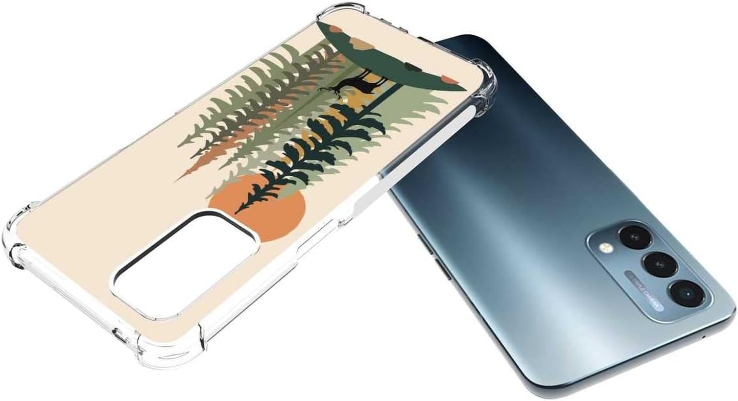 TOSIER Compatible with Oneplus Nord N200 5G/Oppo A93 5G Landscape Case,Aesthetic Mountain Landscape Forest Trees Deer Pattern for Oneplus Case Boys Girls,Soft TPU Case for Oneplus  TOSIER   