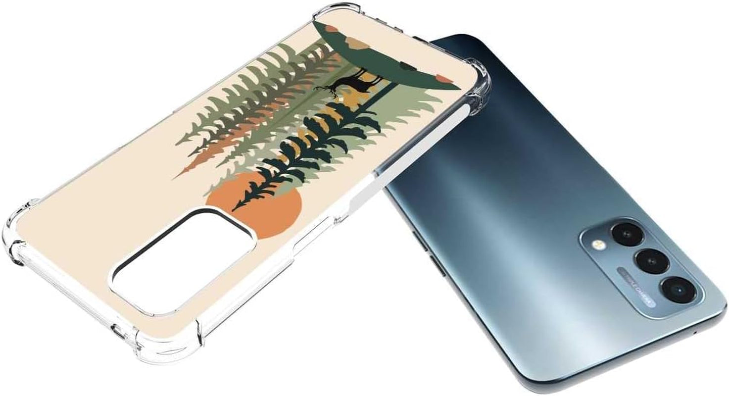 TOSIER Compatible with Oneplus Nord N200 5G/Oppo A93 5G Landscape Case,Aesthetic Mountain Landscape Forest Trees Deer Pattern for Oneplus Case Boys Girls,Soft TPU Case for Oneplus  TOSIER   