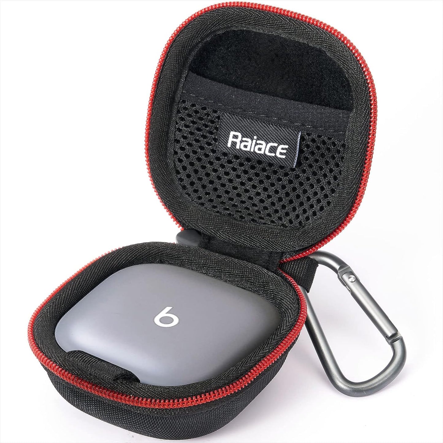 RAIACE Hard Storage Case Compatible with Beats Fit Pro Earbuds, Earbuds Storage Box with Mesh Pocket. (Case Only) - Silver  RAIACE Black  