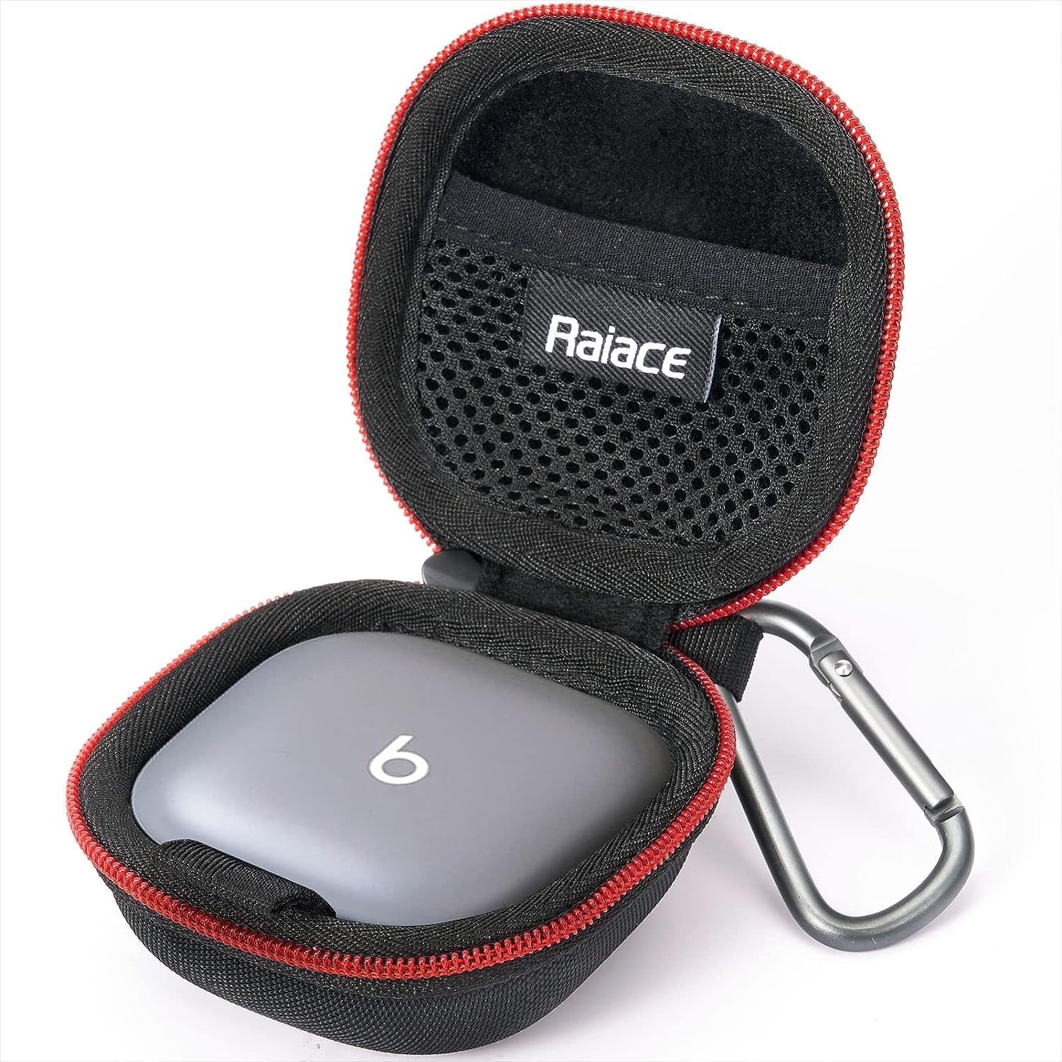 RAIACE Hard Storage Case Compatible with Beats Fit Pro Earbuds, Earbuds Storage Box with Mesh Pocket. (Case Only) - Silver  RAIACE Black  