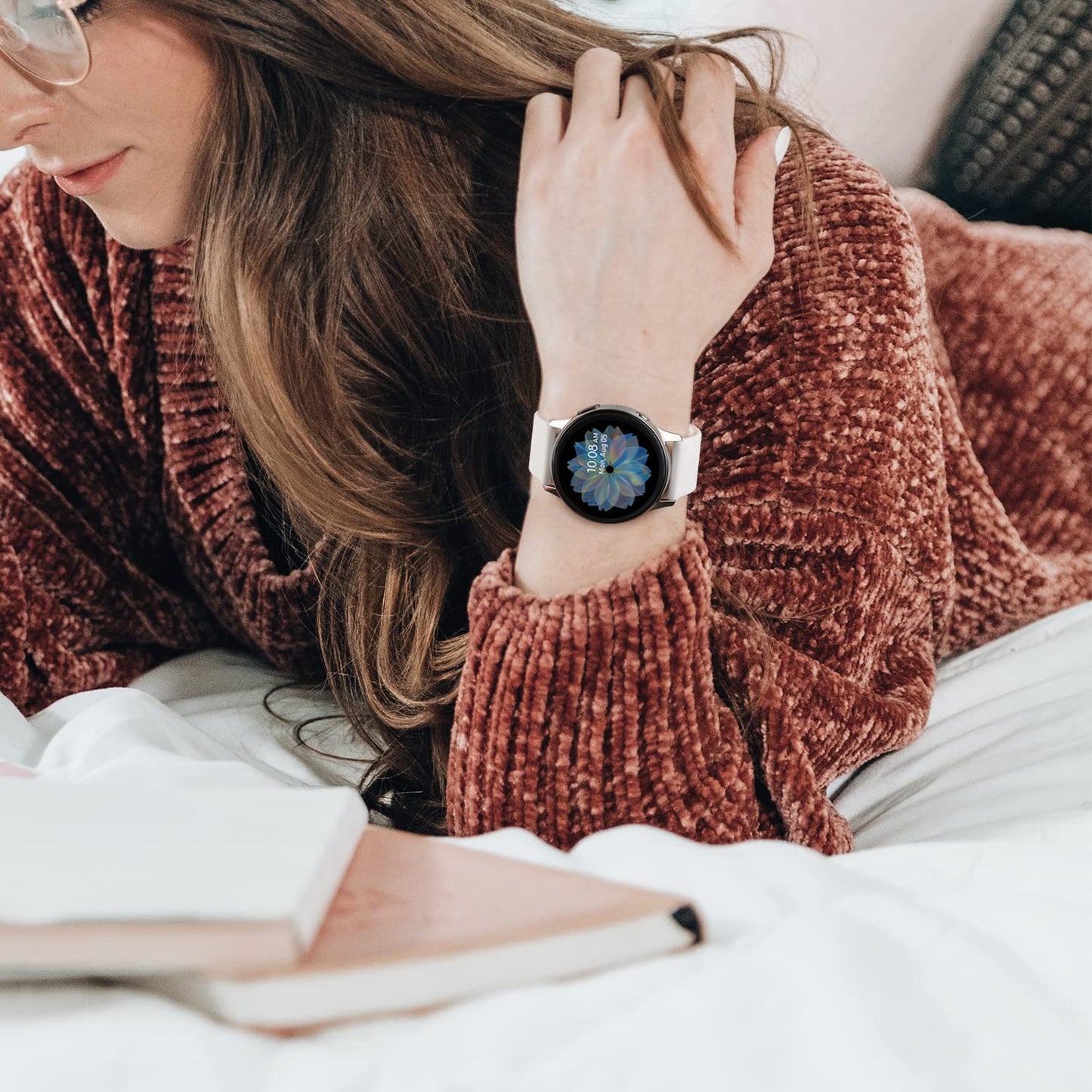 4 PACK Bands Compatible with Samsung Galaxy Watch 4 Band 40Mm 44Mm, Galaxy Watch 4 Classic Band 42Mm 46Mm, Galaxy Watch 5 Bands, Galaxy Watch 5 Pro, 20Mm Adjustable Silicone Sport Strap Replacement Band for Galaxy Watch 4 / 5 Women Men  Wanme   