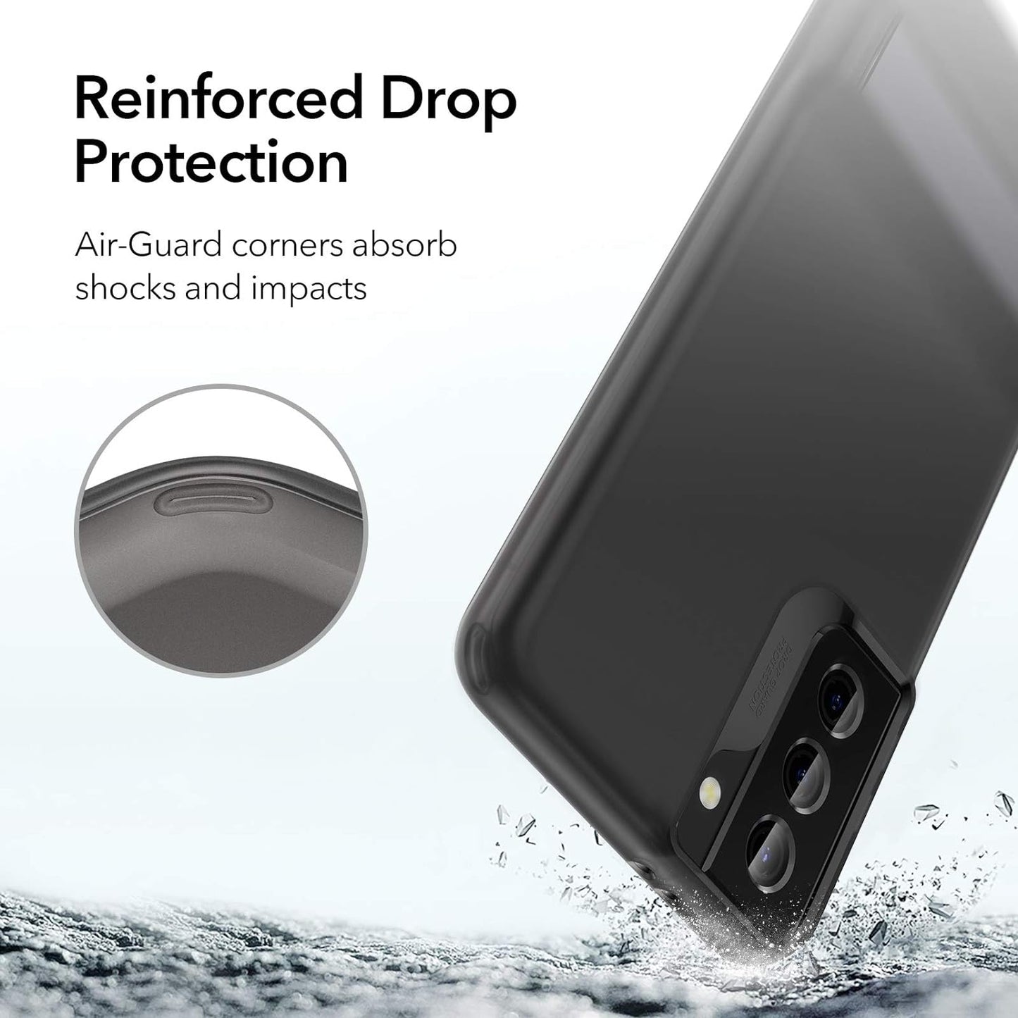 ESR Metal Kickstand Case Compatible with Samsung Galaxy S21 plus (6.7-Inch) (2021) [Reinforced Drop Protection] [Portrait and Landscape Stand], Translucent Black  Electronic Silk Road Corp   