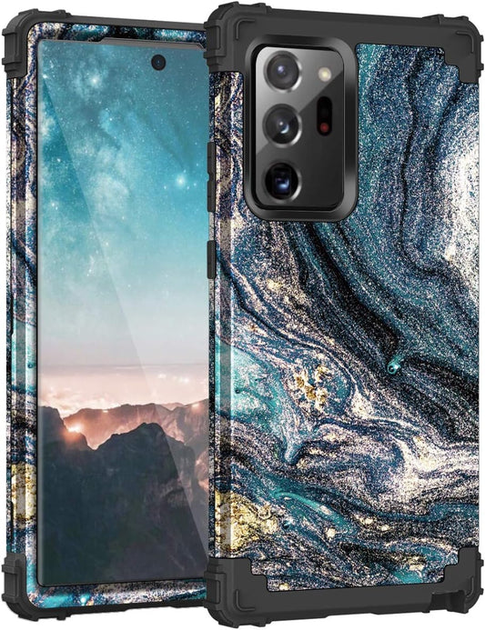 Samsung Galaxy Note 20 Ultra Case,Casewind Galaxy Note 20 Ultra Case Ｍarble 3 in 1 Hybrid Hard PC Soft Silicone Shockproof Anti-Scratch Rugged Bumper Protective Case Cover for Samsung Note 20 Ultra  Casewind   