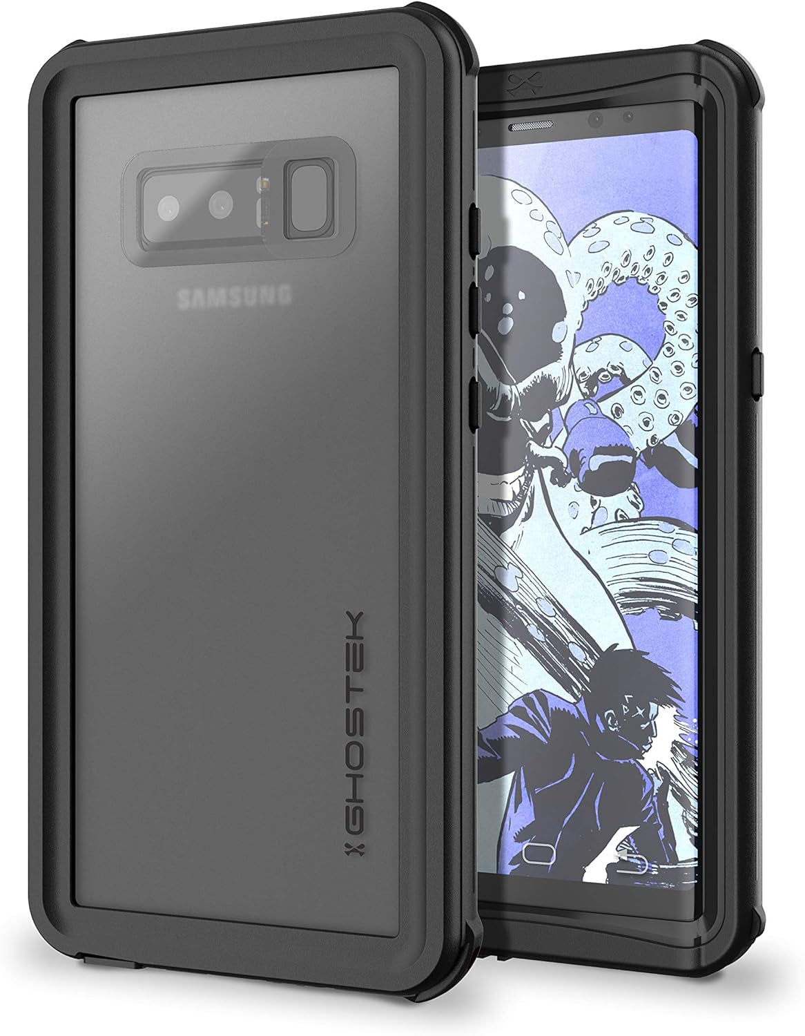 Ghostek Nautical Waterproof Galaxy Note 8 Case with Screen Protector - Slim Heavy Duty Protection (Black)  Ghostek   