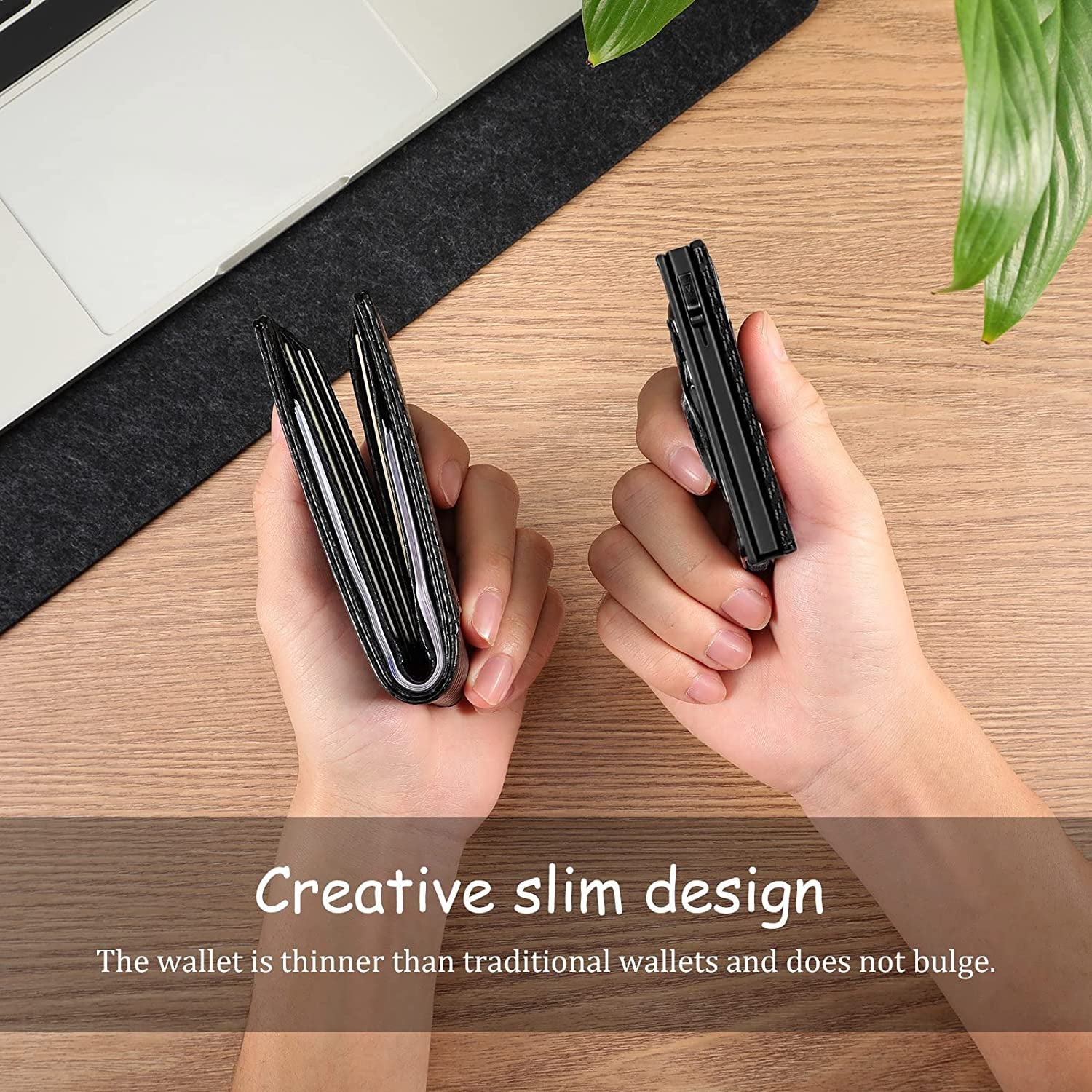 Credit Card Holder for Men, Premium Genuine Leather Credit Card Holder with Slim Wallet RFID Technology, Airtag Wallet for Men with Money Clip  Cloud pie   