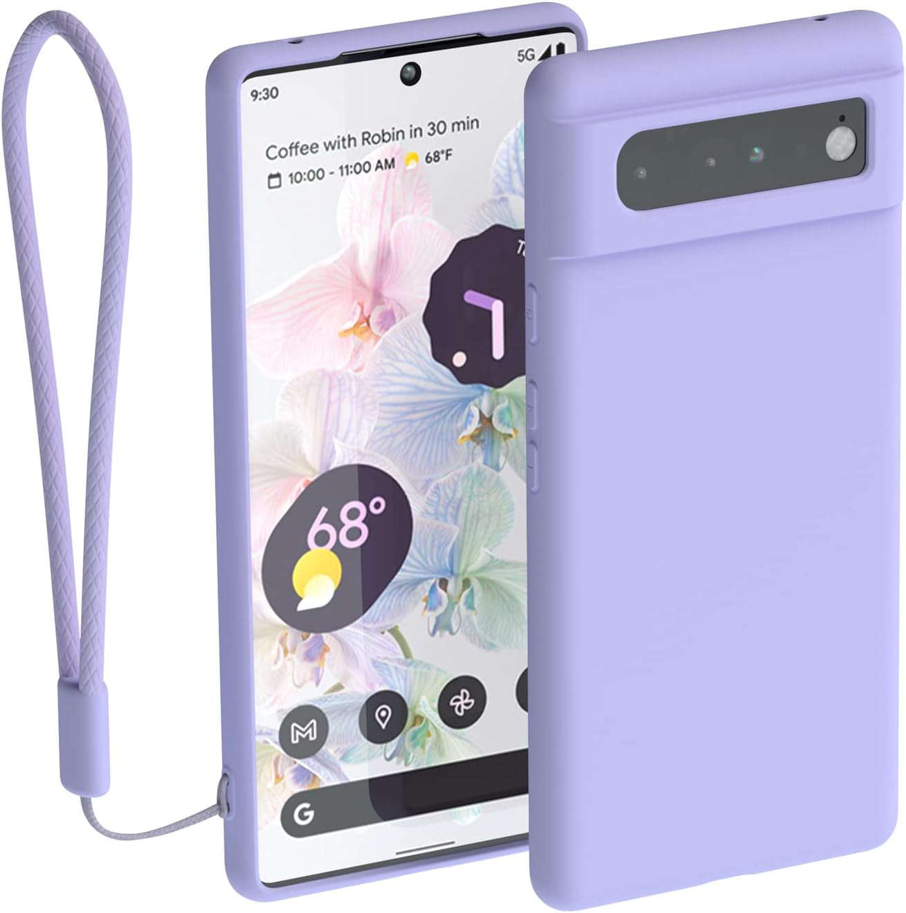 ABITKU Compatible with Google Pixel 6 Pro Case, Slim Silicone Gel Rubber Case Cover (With Microfiber Lining) Full Body Shockproof Design for Google Pixel 6 Pro - 6.7 Inch 2021 (Black)  ABITKU Clove Purple  