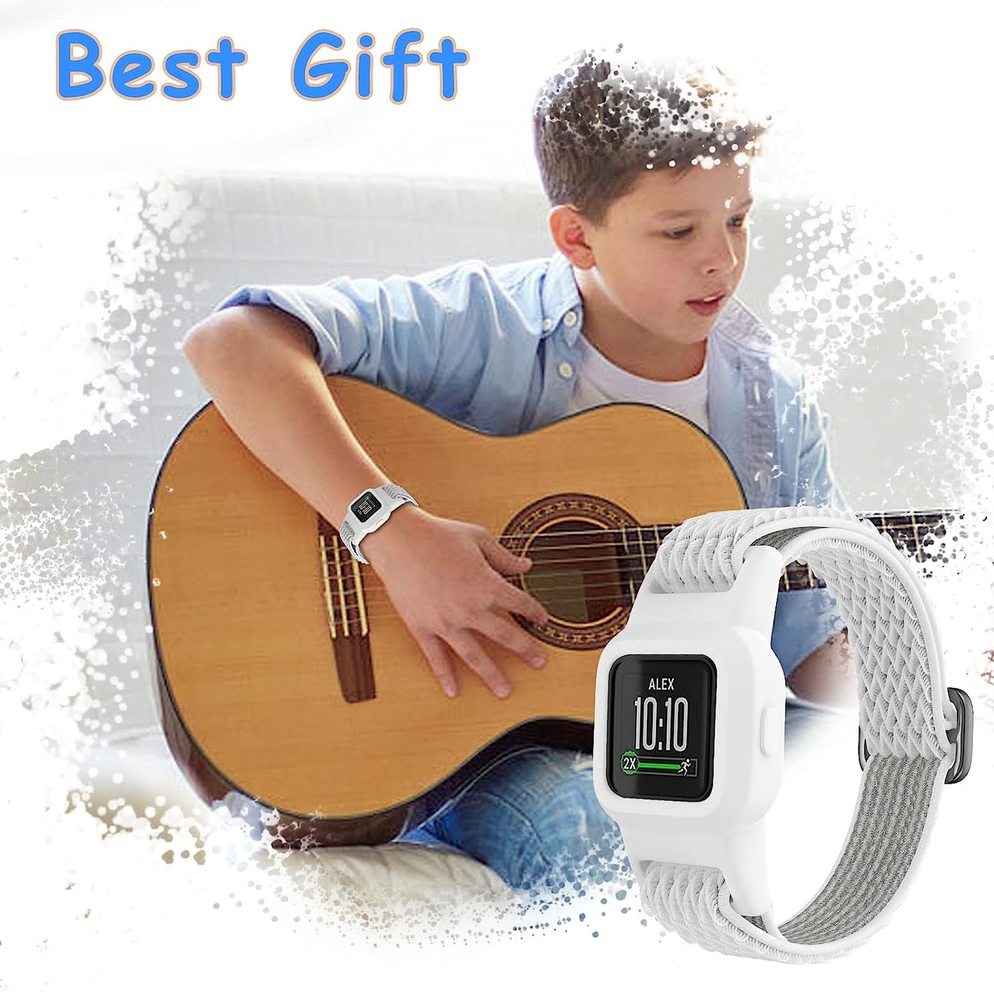 Eseekgo Elastic Bands Compatible with Garmin Vivofit Jr 3 Bands for Kids, Colorful Nylon Stretchy Loop Straps with Protective Case Adjustable Replacement Bands Accessories for Girls Boys  eseekgo   