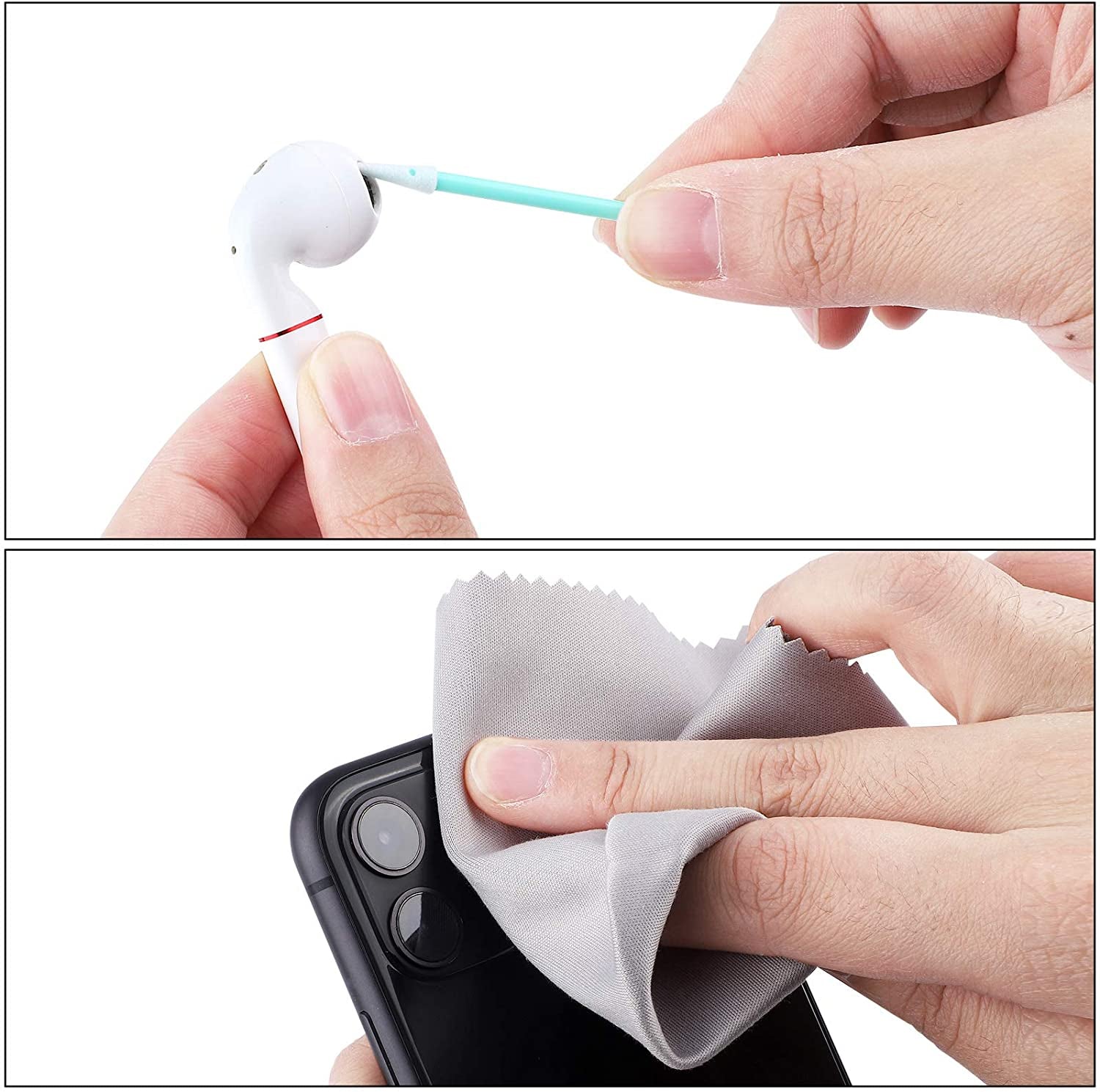 ADXCO 129 Pieces Cell Phone Cleaning Kit Camera Cleaning Kits USB Charging Port and Headphone Port Brush Set Compatible with Phone, Ios Android, Cell Phone, Electronics Cleaner  ADXCO   