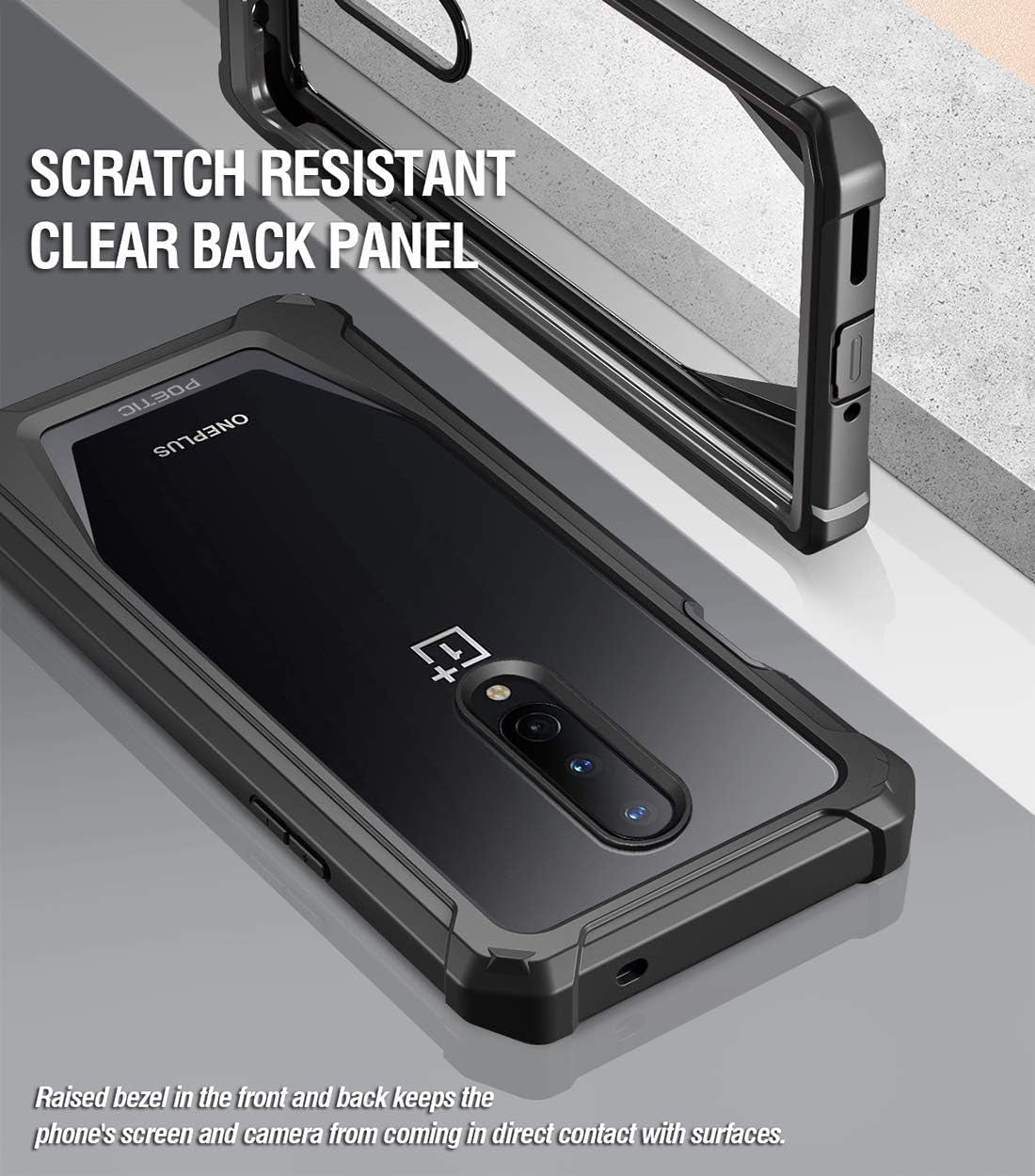 Poetic Guardian for Oneplus 8 Case, [Not Compatible with Verizon Version] Full-Body Hybrid Shockproof Bumper Cover with Built-In-Screen Protector, Black/Clear  Poetic   