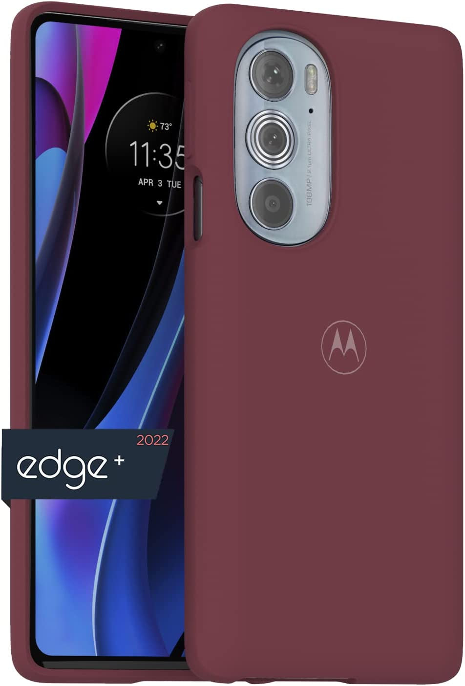 Motorola Edge+ (2022) Protective Case- Black Precision Fit, Stylish Shock Absorbing Phone Cases [NOT for Edge+ 2020/Edge+ 2023, Edge 2021/Edge 5G UW 2021, & Edge 2022]  Salom America Company Marsala Case 