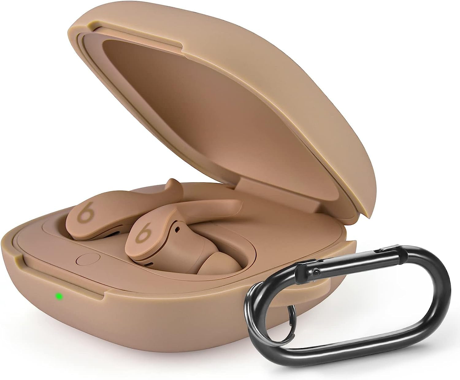 Beats Fit Pro Case Cover, AIRSPO Soft Silicone Case for Beats Fit Pro 2021 Shockproof Beats Fit Pro Earbuds Case Cover with Keychain (Black)  AIRSPO Dune  