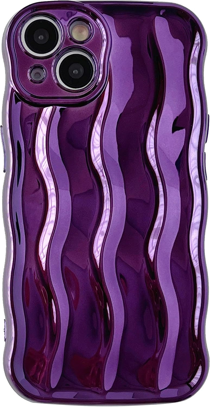 Caseative Water Ripple Pattern Curly Wave Frame Soft Compatible with Iphone Case (Green,Iphone 14 Pro)  Caseative Light Purple Iphone 14 