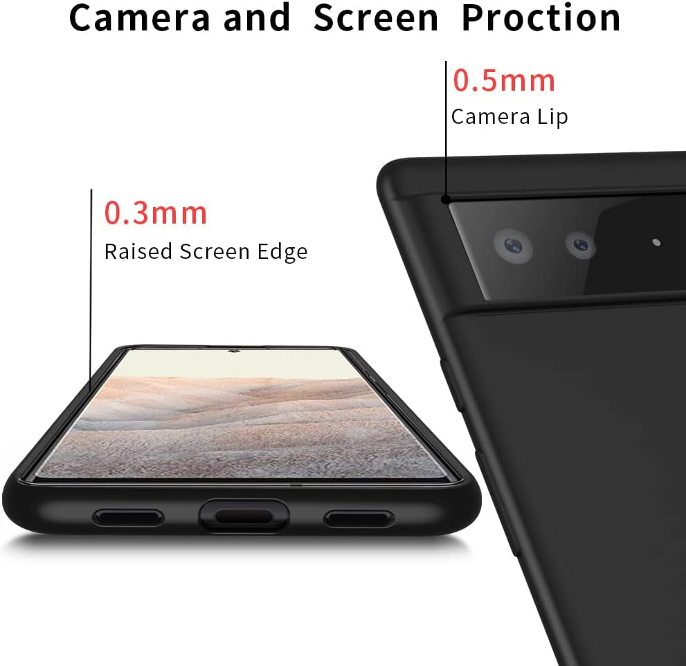 X-Level Google Pixel 6 Pro Case Ultra-Thin Slim Fit [Guardian Series] Phone Cases Soft Flexible TPU Matte Finish Coating Light Protective Back Cover for Google Pixel 6 Pro-Black  pipilu   