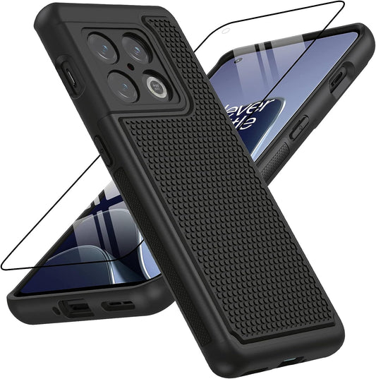 BNIUT for Oneplus 10 Pro Case Shockproof: Dual Layer Protective Heavy Duty Cell Phone Cover Rugged with Non Slip Textured Back - Military Protection Bumper Tough - 6.7Inch (Matte Black)  binghexin   