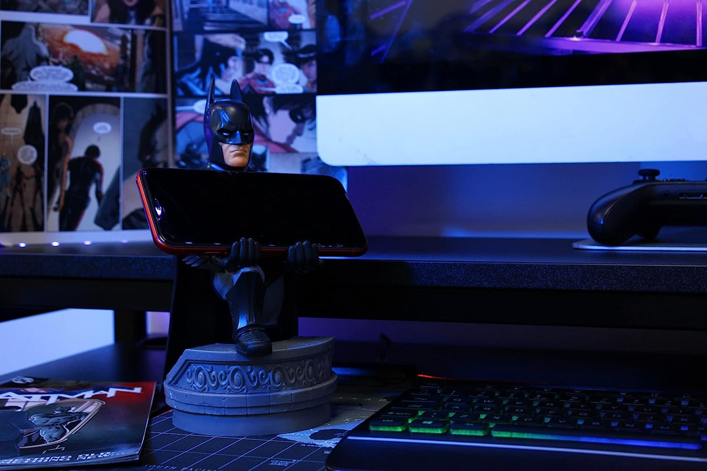 Cable Guys - Batman Gaming Accessories Holder & Phone Holder for Most Controller (Xbox, Play Station, Nintendo Switch) & Phone  Exquisite Gaming   