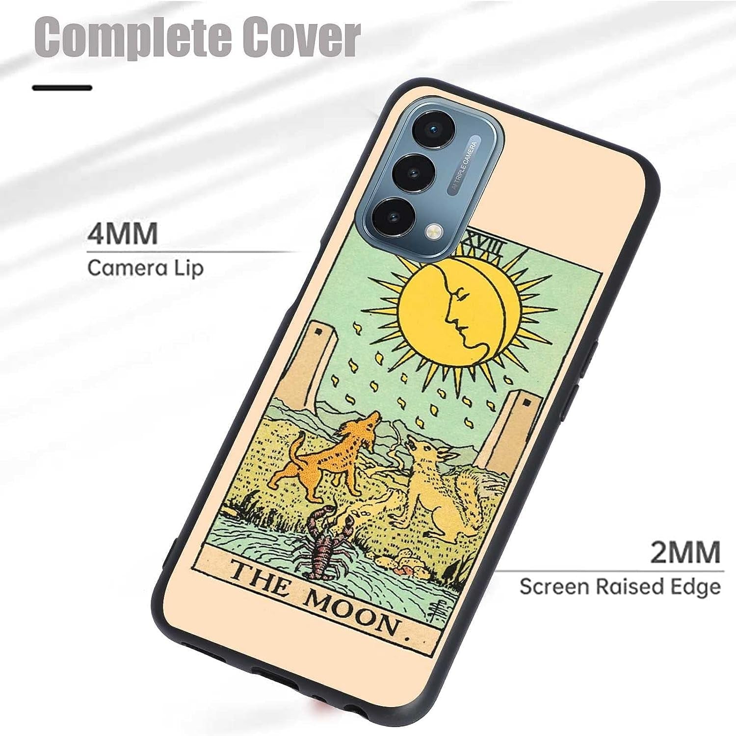 Valuect Lisment Compatible with Oneplus Nord N200 5G Case, Tarot the Moon Aesthetic Tarot Card Moon Dog Design for Oneplus Case Girl Boy,Unique Trendy Silicone Bumper Cover Case for Oneplus  valuect lisment   