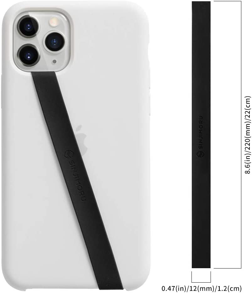 Sinjimoru Silicone Stretching Strap as Phone Grip Holder, Slim Grip Tape for Iphone Case, Secure Phone Strap as Cell Phone Holder. Sinji Loop Black  Sinjimoru Co. Ltd   