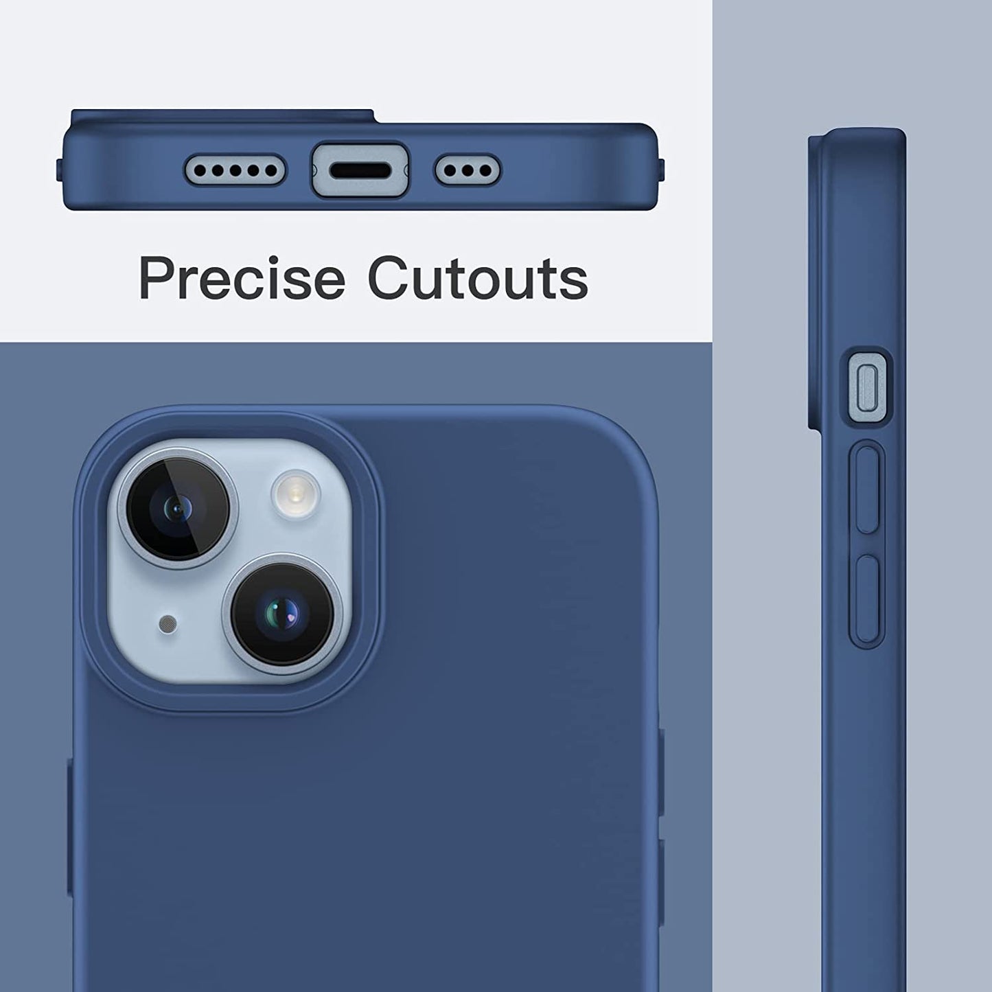 Jetech Silicone Case for Iphone 14 6.1-Inch, Silky-Soft Touch Full-Body Protective Phone Case, Shockproof Cover with Microfiber Lining (Cobalt Blue)  JETech   