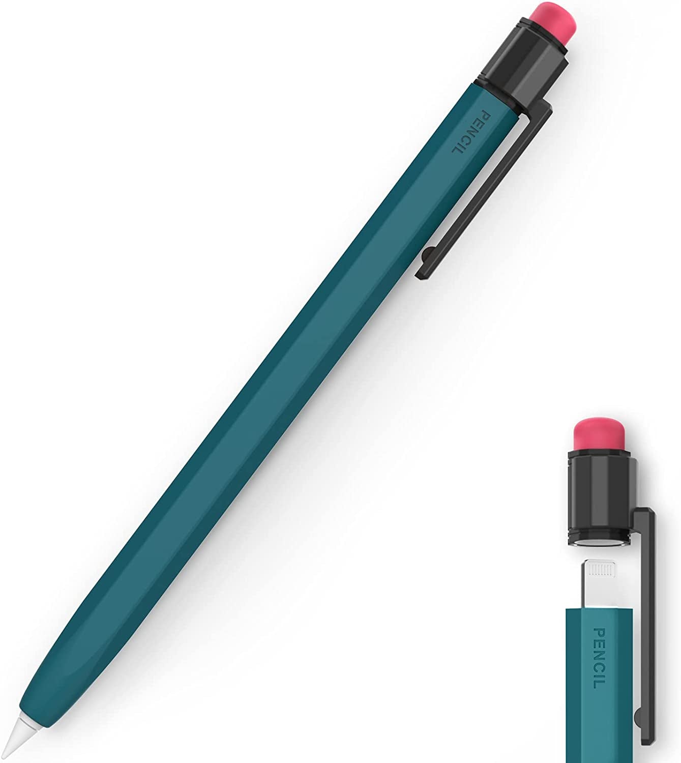 TRONWIN Ipencil Case for Apple Pencil 1St Generation Sleeve Silicone Protective Cover Perfect Grip Skin Classic Design with Sturdy Clip Compatible with Apple Pencil 1St Generation (Yellow)  TRONWIN Deep Green  