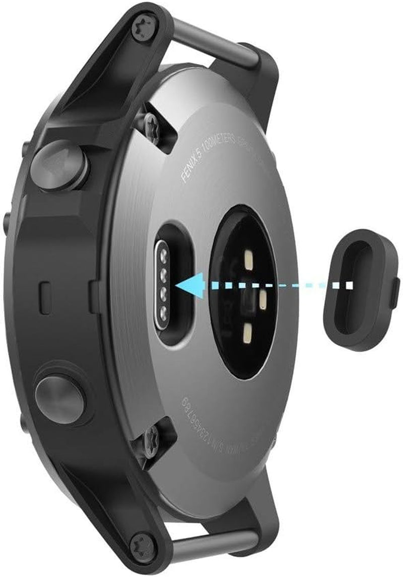 Hjyuan 10 Pack Dust Plug Compatible with Garmin 7/7S/7X 5/5S/5X Plus/6S 6 6X/Forerunner 935/Vivoactive 3/4/4S Smartwatch Silicone Charger Port Protector anti Dust Plugs Caps, Black  HJYuan   