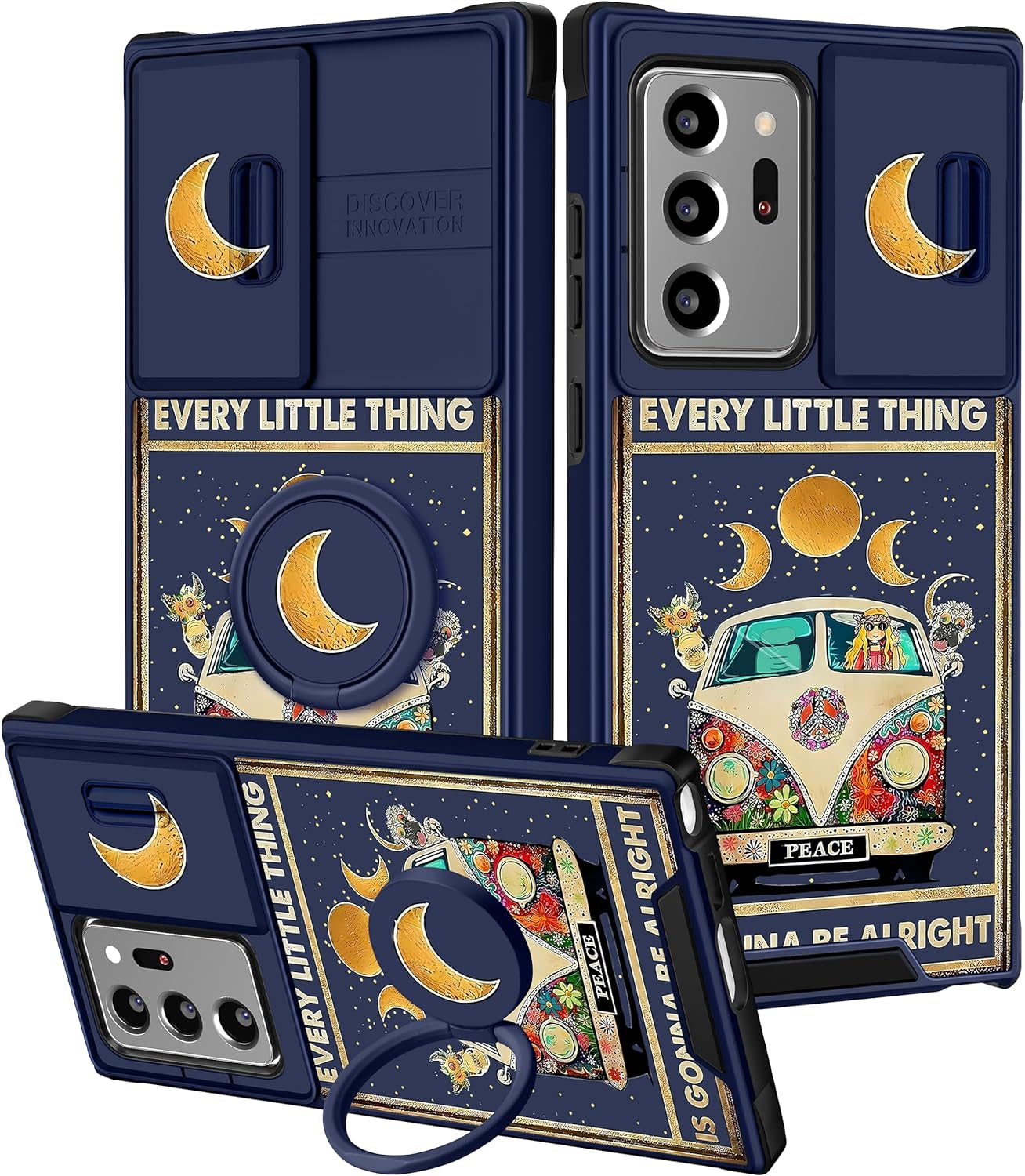 Funermei (2In1 for Samsung Galaxy Note 20 Ultra Case for Women Cute Girls Phone Cover Butterfly Girly Aesthetic Purple Butterfly Design with Camera Cover+Ring Funda for Galaxy Note 20 Ultra Case 5G  Funermei 5-Little Bus  