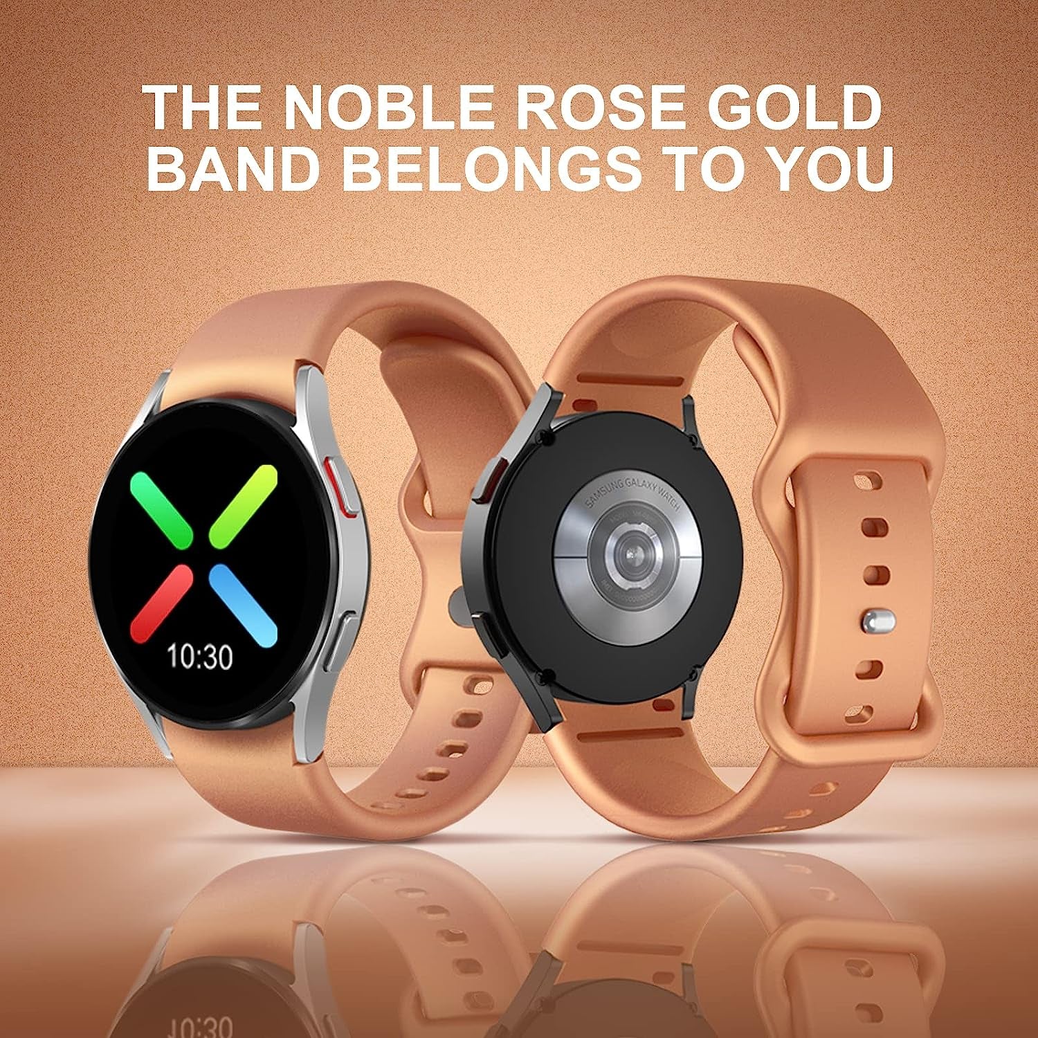 12 Pack Gapless Bands Compatible for Samsung Galaxy Watch 4 / Watch 5 Band 40Mm 44Mm / Galaxy Watch 5 Pro 45Mm/ Classic 4 46Mm 42Mm,Rose Gold Silver Silicone Replacement Wristbands Strap for Women Men  Areziir   