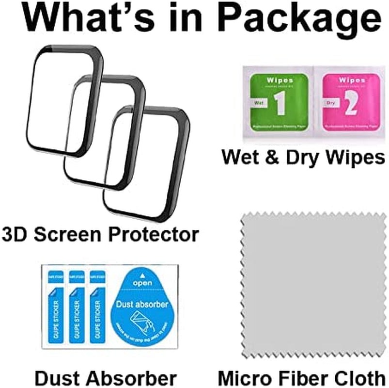 Smaate 3D Screen Protector Compatible with Iaret I18 1.7”, HAFURY C7 1.54 “ and Kimnix NK03 1.72” Smartwatch，3-Pack  SMAATE   