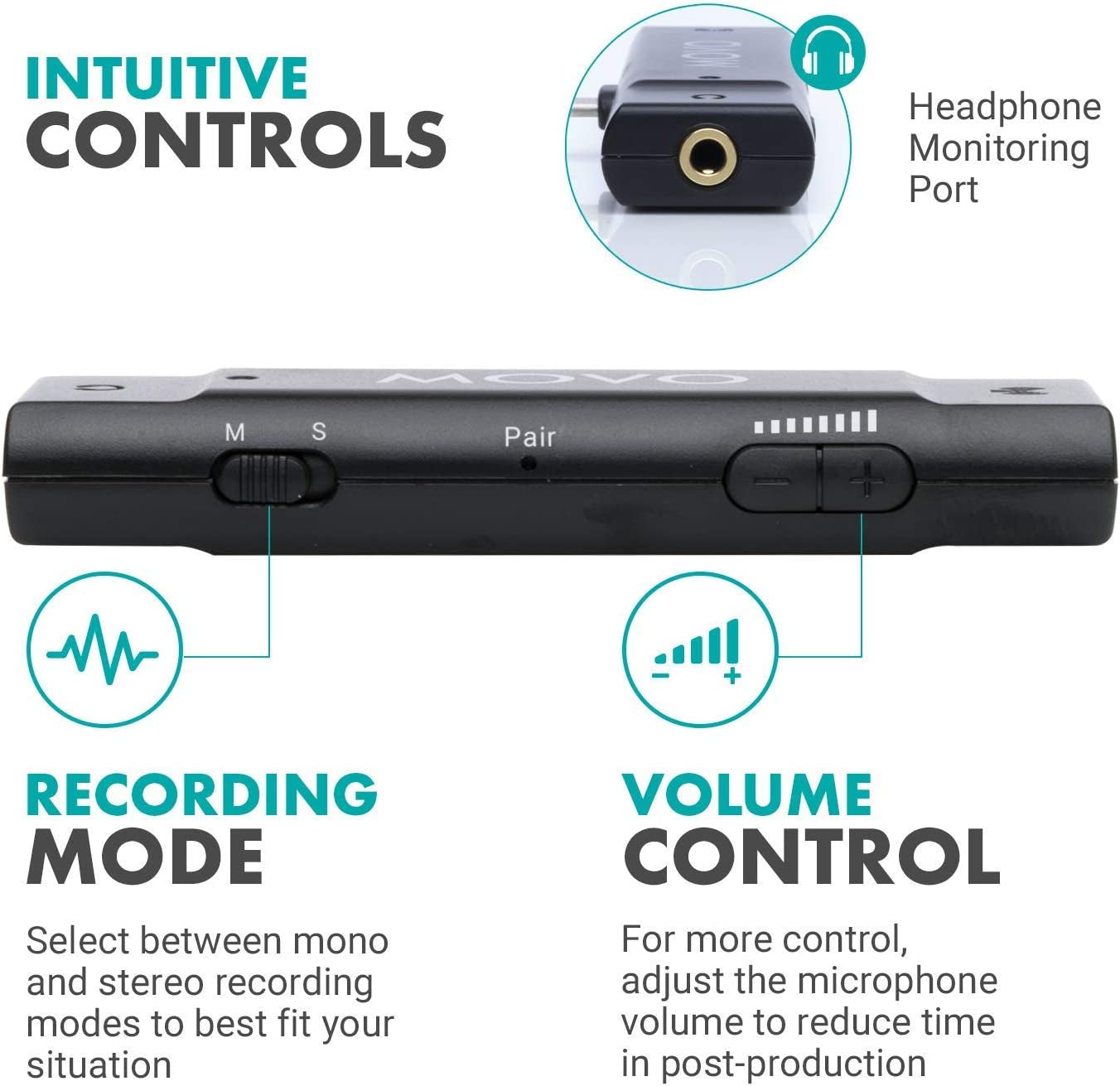 Movo Edge-Di-Duo Wireless Lavalier for Iphone - Perfect Compact Lav Mic for Smartphone Gimbal Stabilizer - Great for Vlogging, Filming, Teachers, and More - Compatible with DJI Osmo OM 4, 5  Movo   