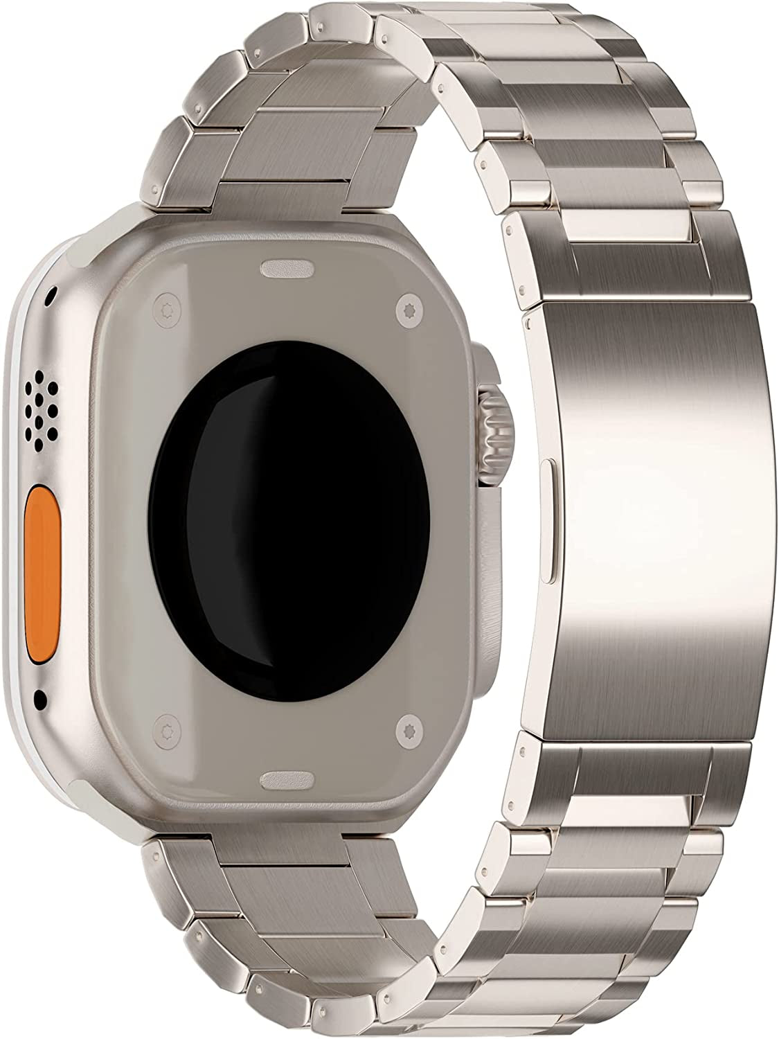 LDFAS Titanium Band Compatible for Apple Watch Ultra Band 49Mm Titanium Link Bracelet Metal Watch Strap with Curved Buckle Compatible for Apple Watch Se/Series 8/7 45Mm/44Mm Band, Silver Gray  LDFAS   