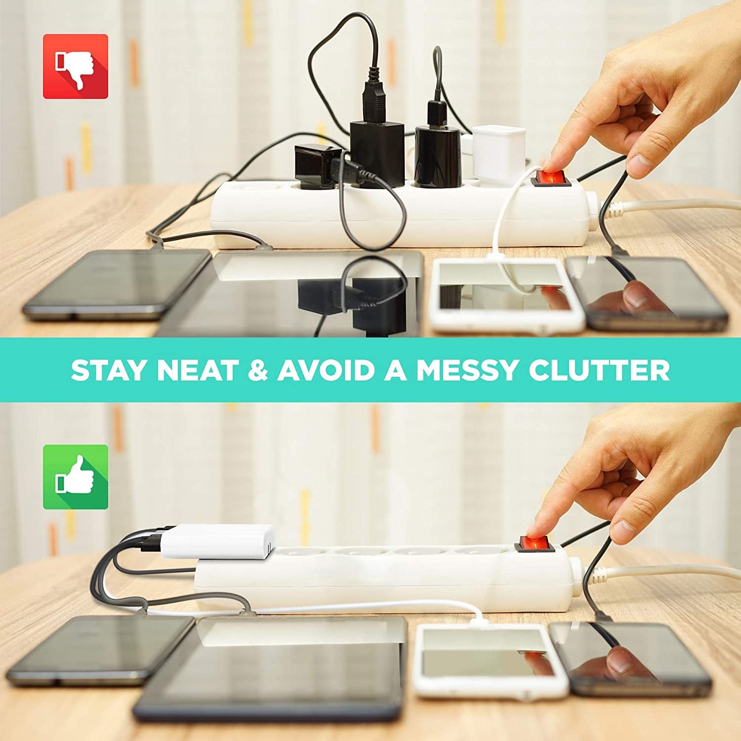 Ihome Slim USB Wall Charger: AC Pro Multiport USB Charger, USB Plug Adapter & Phone Charging Block, 4 USB Plugs for Wall Outlet, Flat 4 Port USB Charger & USB Wall Adapter  iHome by Lifeworks Technology   